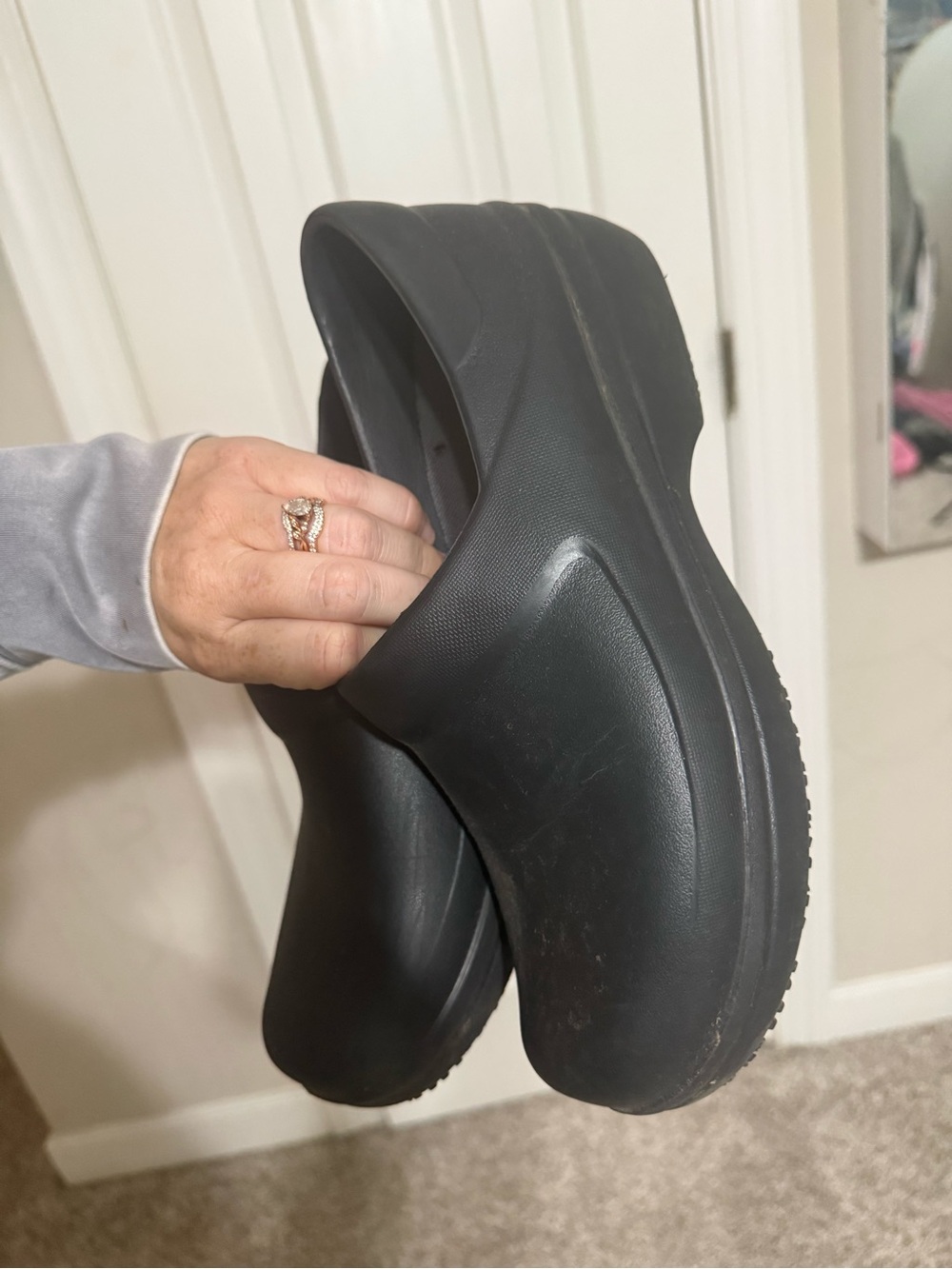 CROCS Women's Black Slip-On Clog Mules